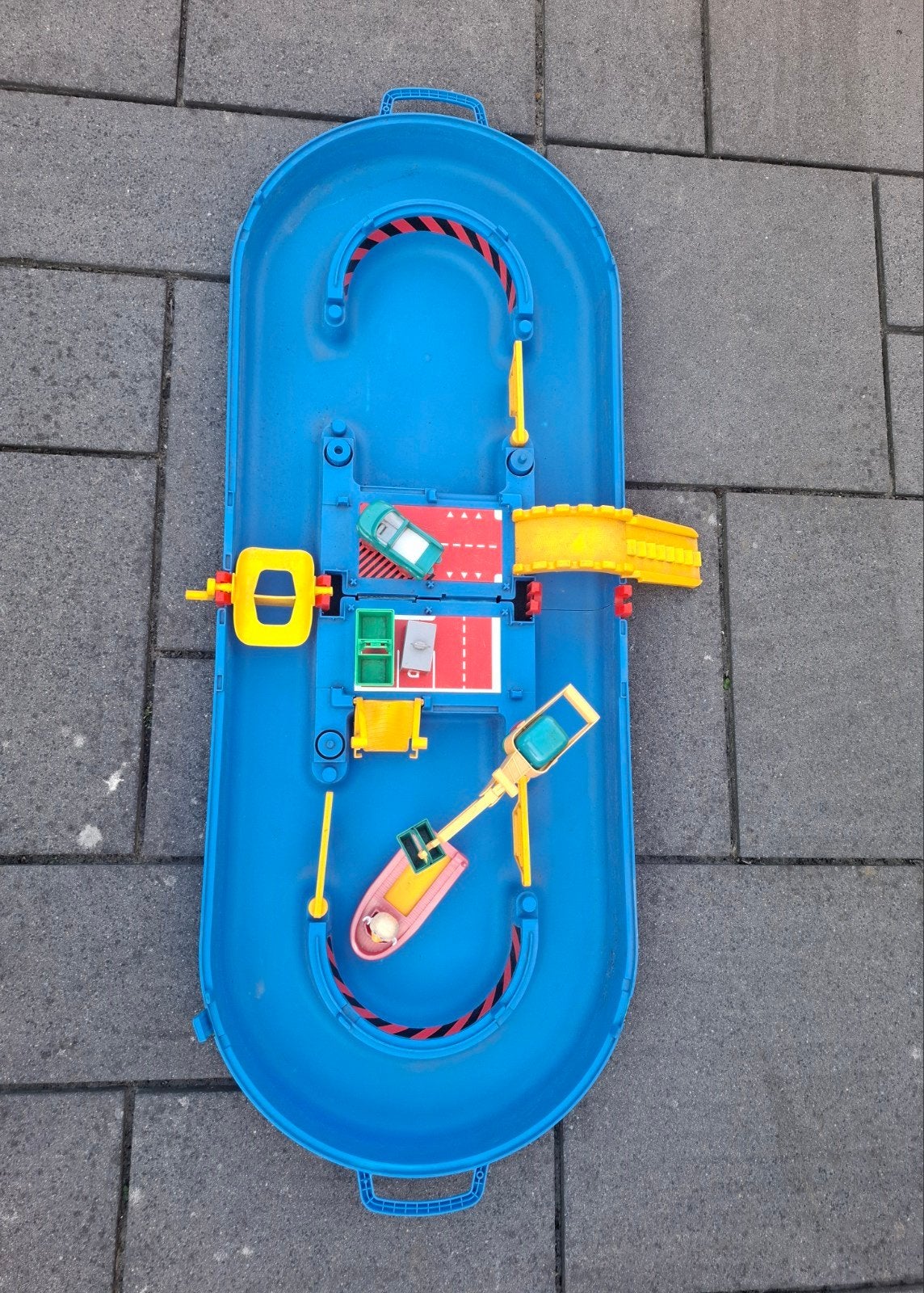 Aquaplay lockbox waterbaan met auto en boot, Kinderen en Baby's, Speelgoed | Overig, Gebruikt, Jongen of Meisje, Ophalen of Verzenden