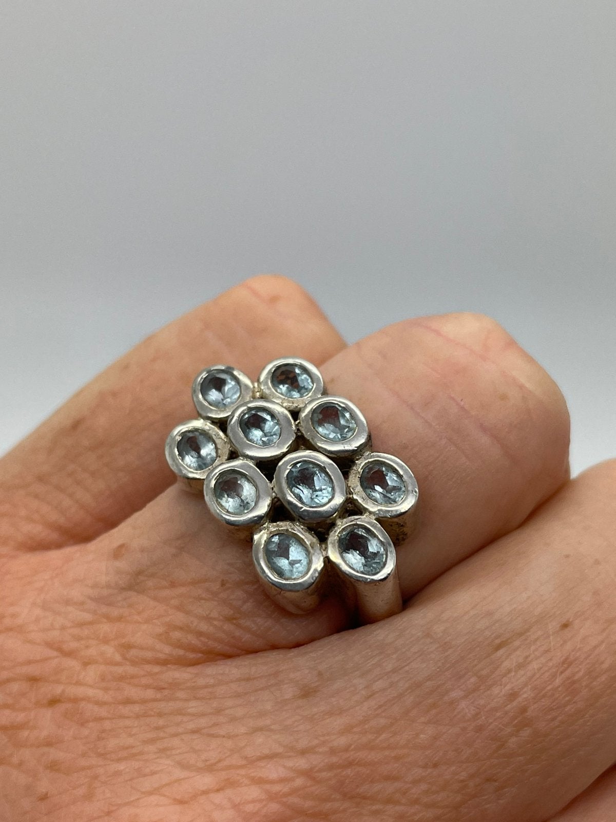 E957 Prachtige zilveren topaas ring maat 17, Ophalen of Verzenden, X, Met edelsteen, Dame