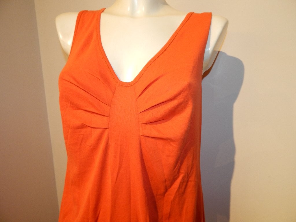 Marccain top stretch strik look voorkant warme oranje tintN6, Verzenden, Maat 42/44 (L), Oranje, Zo goed als nieuw