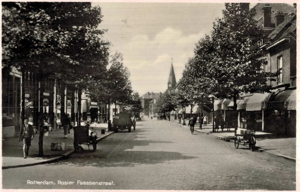Oude ansichtkaart Rotterdam, Rosier Faassenstraat, Ophalen of Verzenden, Voor 1920, Gelopen, Zuid-Holland