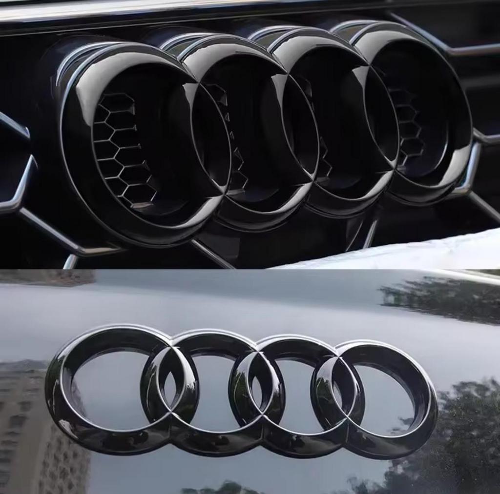 Audi embleem glans zwart motorkap a1 a3 a4 a5 a6 a7 q3 q5 q8, Ophalen of Verzenden, Nieuw, Audi