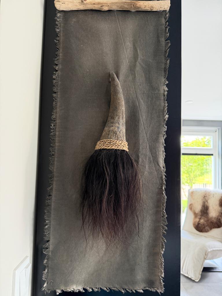 Landelijk kalkdoek met Hoorn en vacht, Ophalen of Verzenden, Zo goed als nieuw