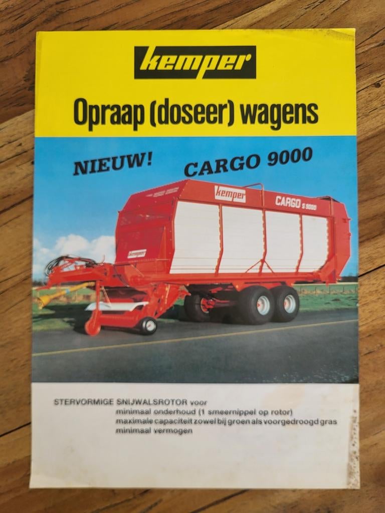 tractor folder Kemper opraap(doseer)wagens, Ophalen of Verzenden, Zo goed als nieuw