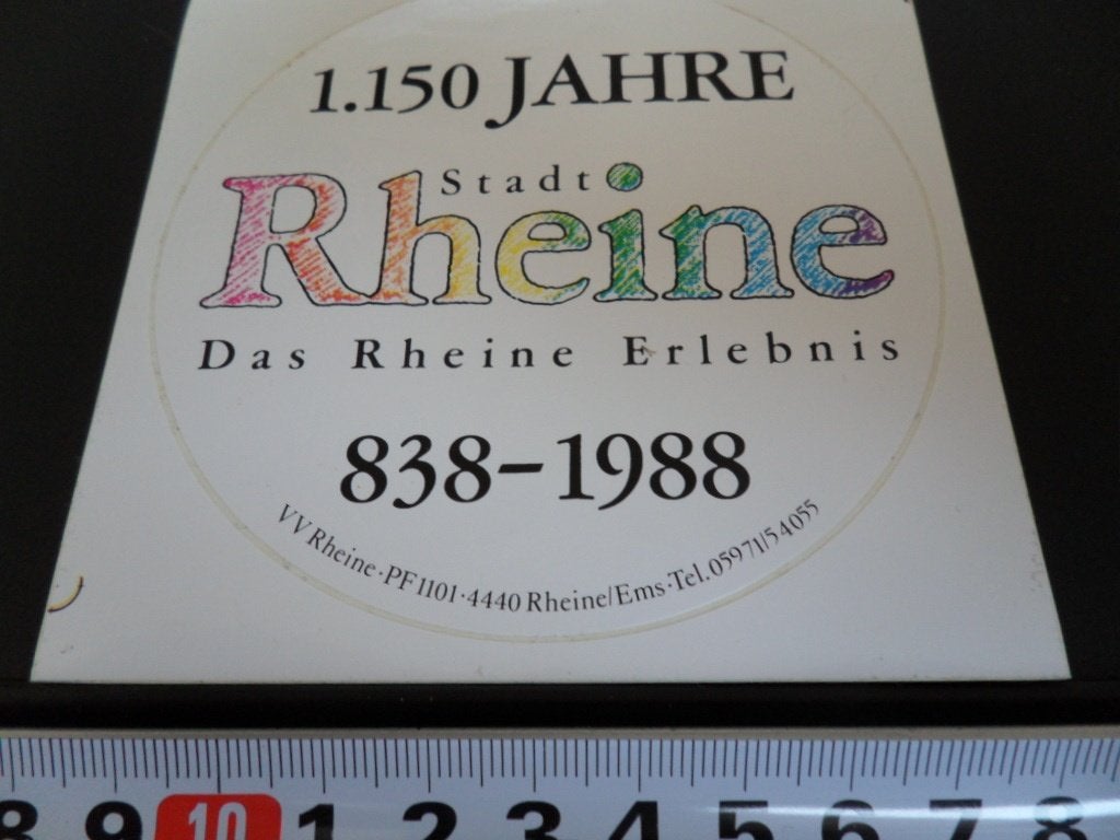 sticker Duitsland Stadt Rheine Das Rheine Erlebnis 838-1988, Ophalen, Zo goed als nieuw