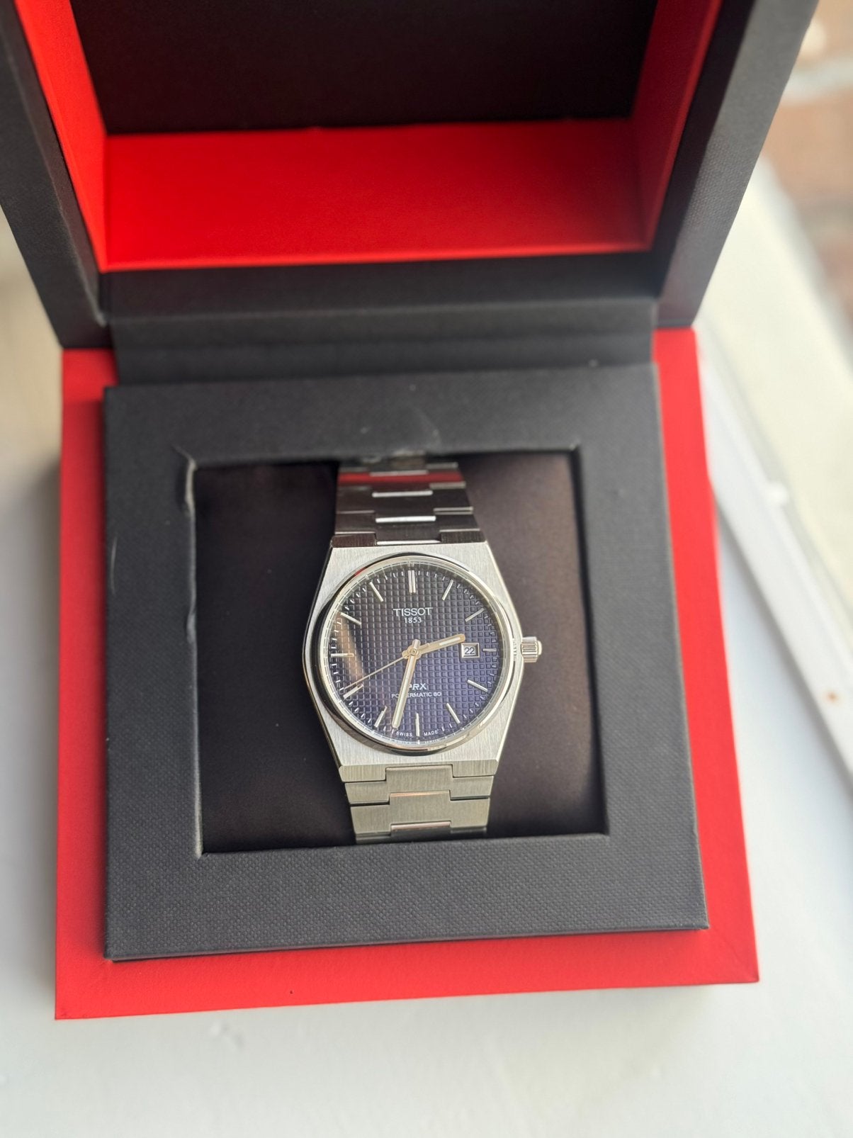 Tissot prx gradient blauw/ blauw horloge, 40mm, Ongedragen, Overige merken, Staal, Staal, Verzenden