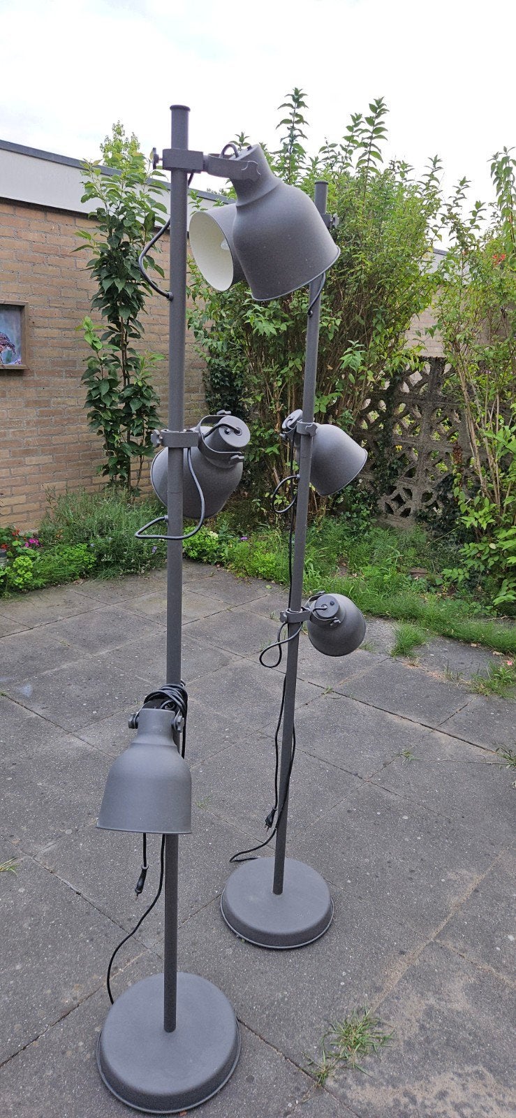 2 industriële staande lampen - zo goed als nieuw, Ophalen of Verzenden, Zo goed als nieuw, Metaal, Industrieel