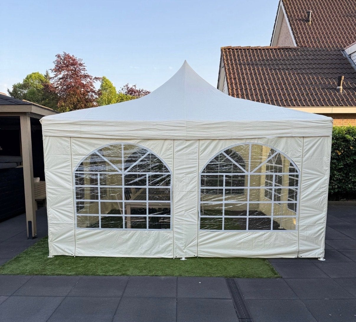 Nette pagode feest/partytent 4x4 met zijkanten, Tuin en Terras, Partytenten, Ophalen, Gebruikt, Minder dan 5 meter, 4 tot 6 meter