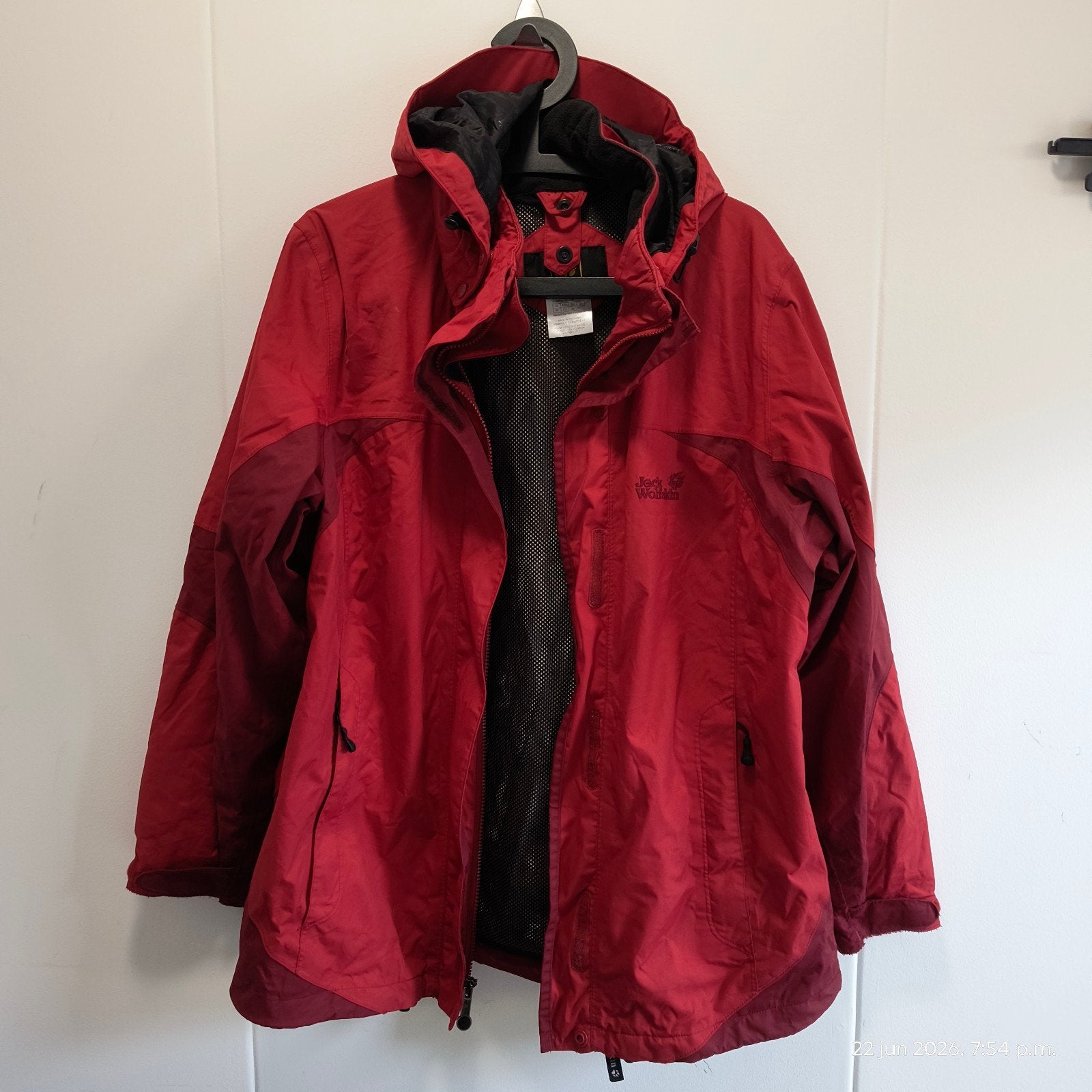 Jack Wolfskin Texapore outdoor jas rood - Maat xl, Maat 38/40 (M), Ophalen of Verzenden, Zo goed als nieuw, Jack Wolfskin
