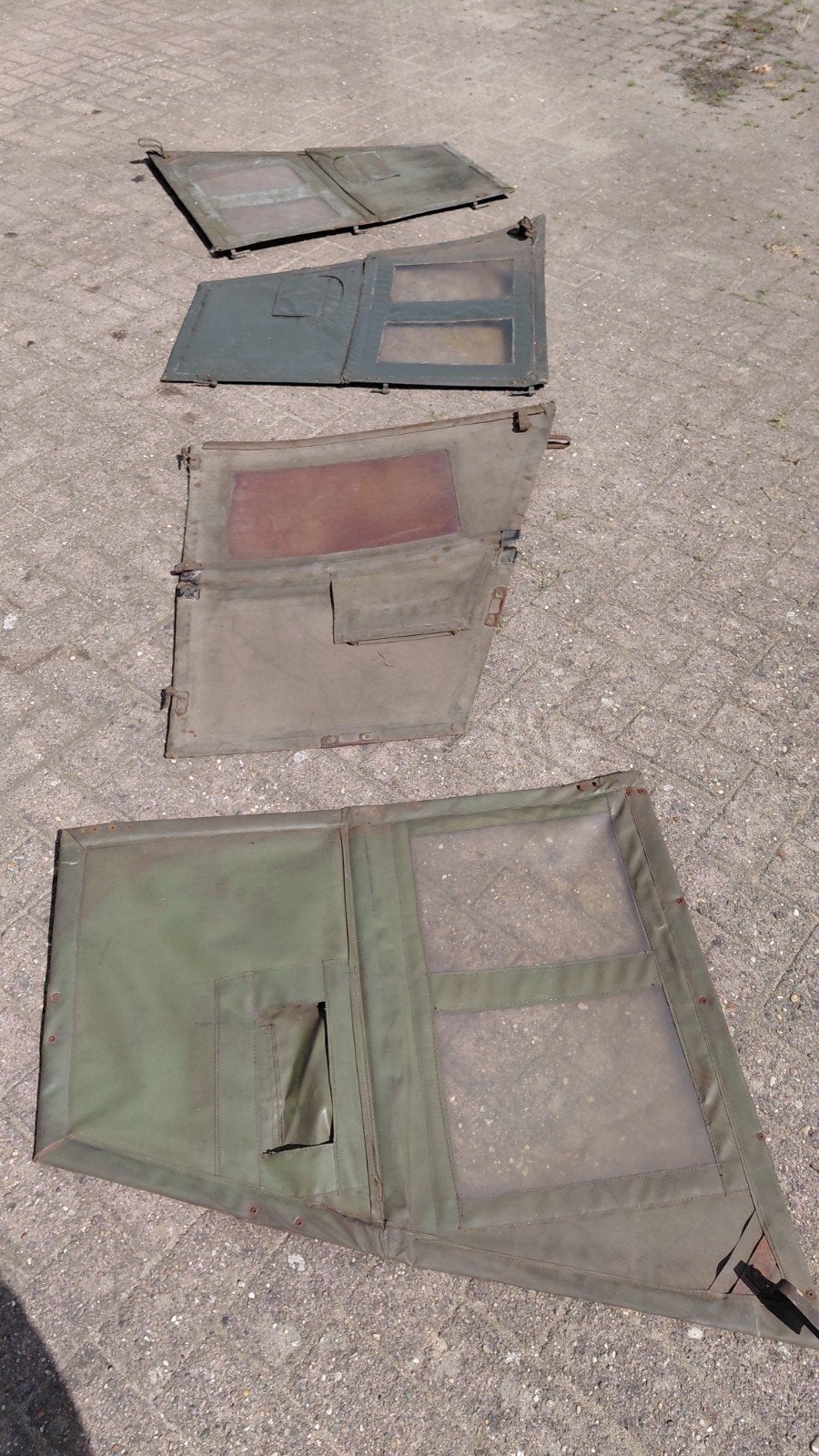 Us ww2 canvas/pvc deurtjes gmc cckw, Ophalen of Verzenden, Amerika
