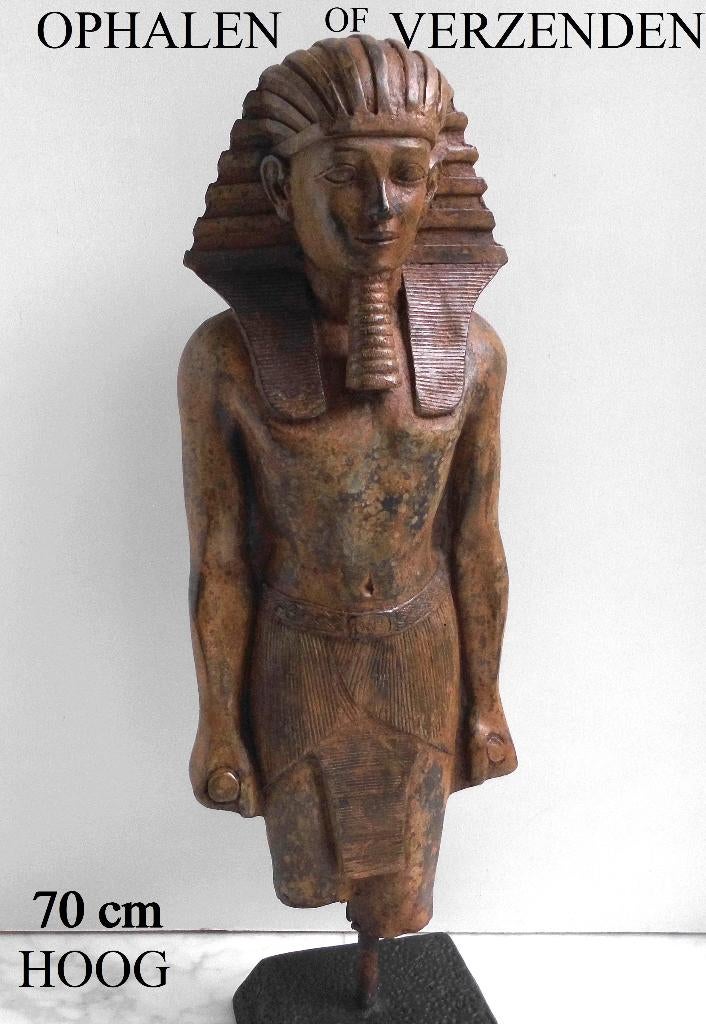 Oud Egyptisch Bronzen Beeld (Toetanchamon.) 70 cm ., Ophalen