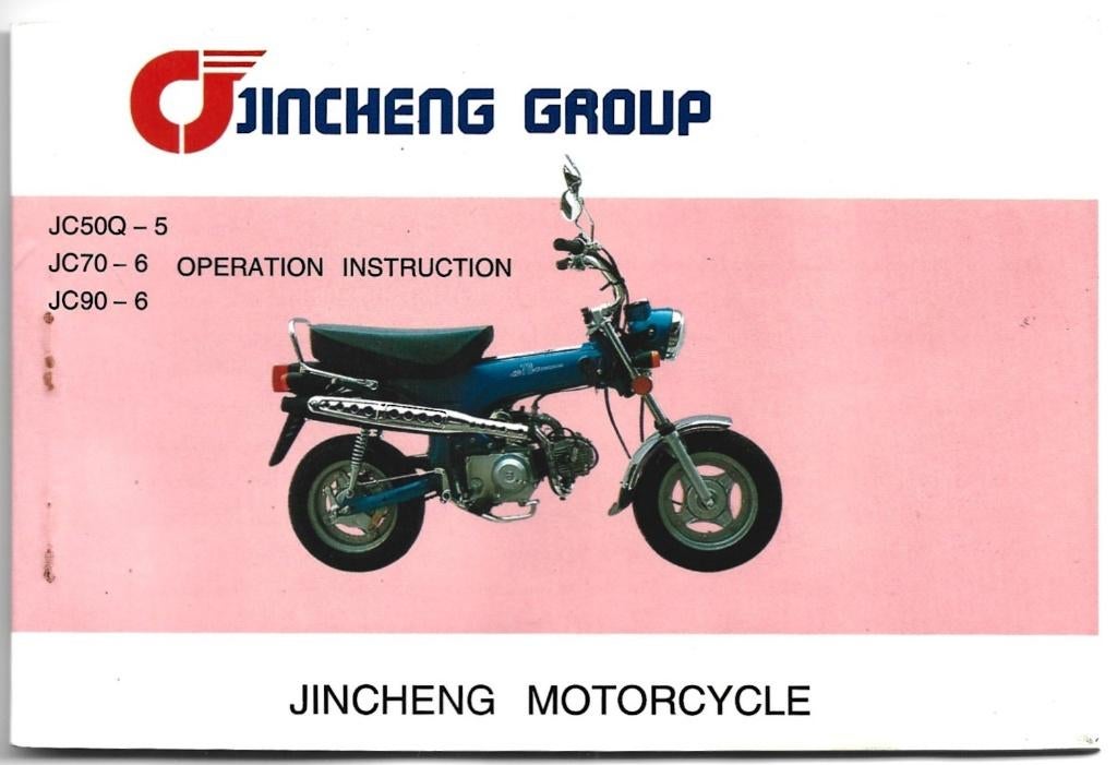 Jincheng JC50 Q, JC70, JC90 manual handleiding (jin02), Verzenden, Overige merken