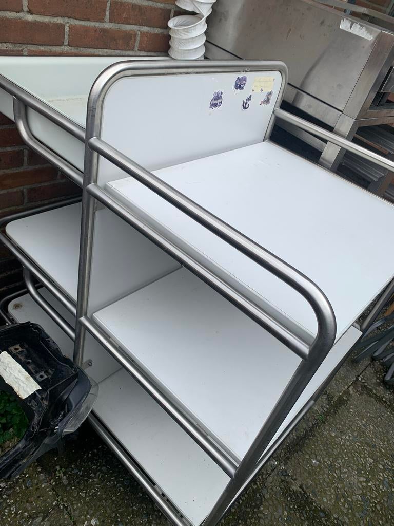 RVS Serveerwagen / Afruimwagen, Huis en Inrichting, Keuken | Keukenbenodigdheden, Gebruikt, Ophalen of Verzenden