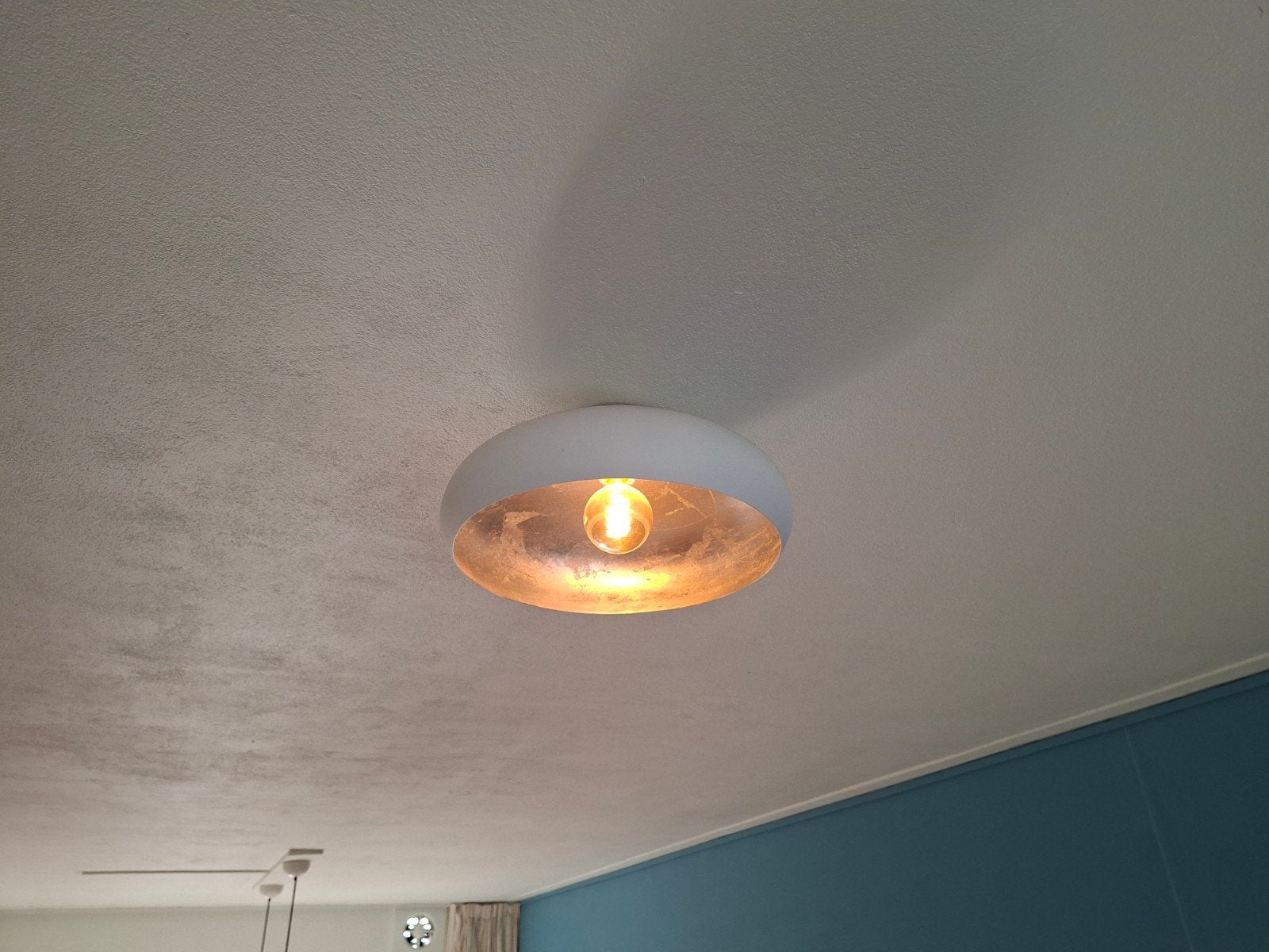 Plafondlamp wit met zilver Massive, Ophalen, Gloeilamp, Overige merken, Zo goed als nieuw