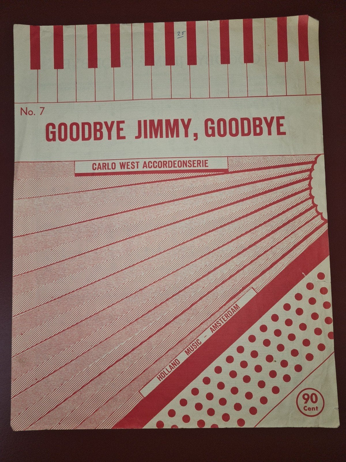 Muziekblad: Goodbye Jimmy, Goodbye - Accordeonserie, Muziek en Instrumenten, Gebruikt, Ophalen of Verzenden, Thema, Populair