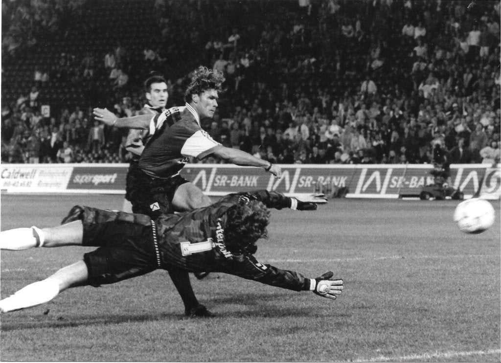 persfoto Piet Bouts 07-09-1996 Feyenoord - Willem II, Verzenden, Zo goed als nieuw, Feyenoord, Poster, Plaatje of Sticker
