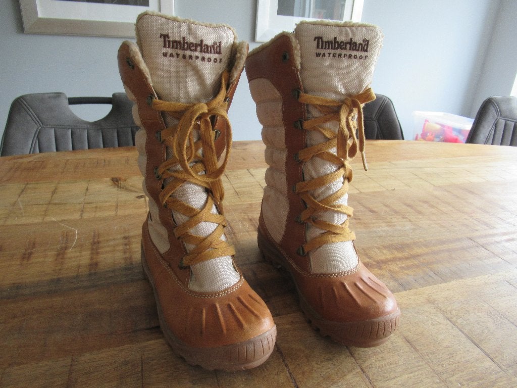 Timberland snowboots laarzen bruin/beige maat 5.5, Bruin, Snowboots, Ophalen of Verzenden, Zo goed als nieuw