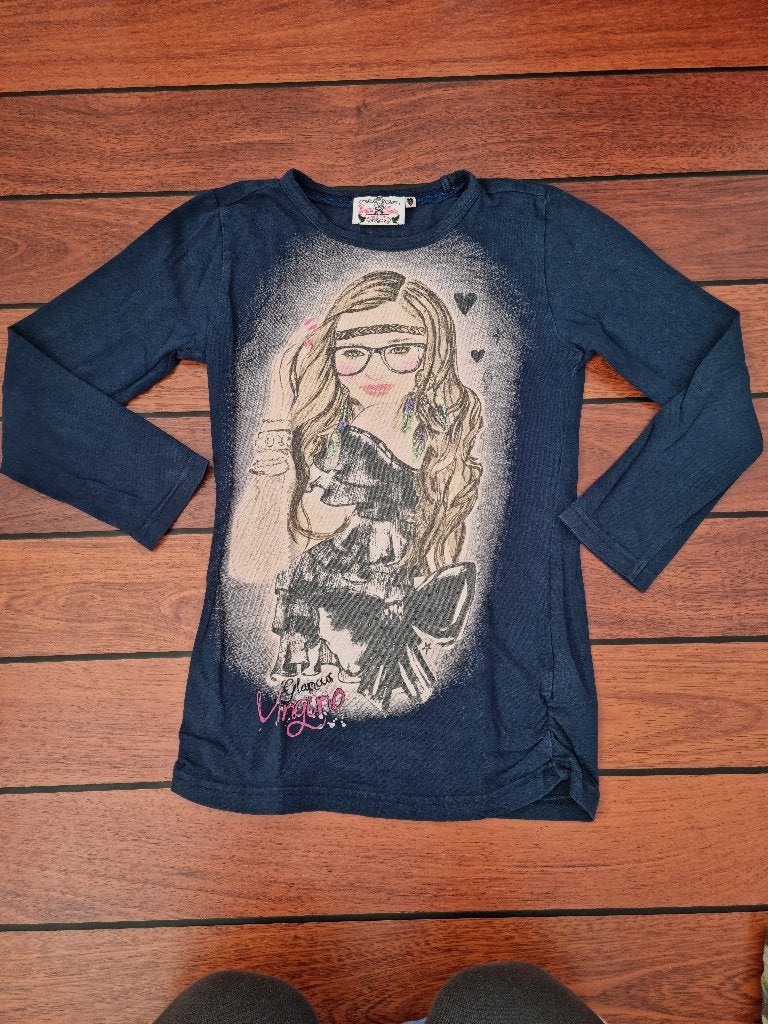 VINGINO shirt maat 8 / 128 ** ERG LEUK SHIRT **, Gebruikt, Meisje, Ophalen of Verzenden, Vingino