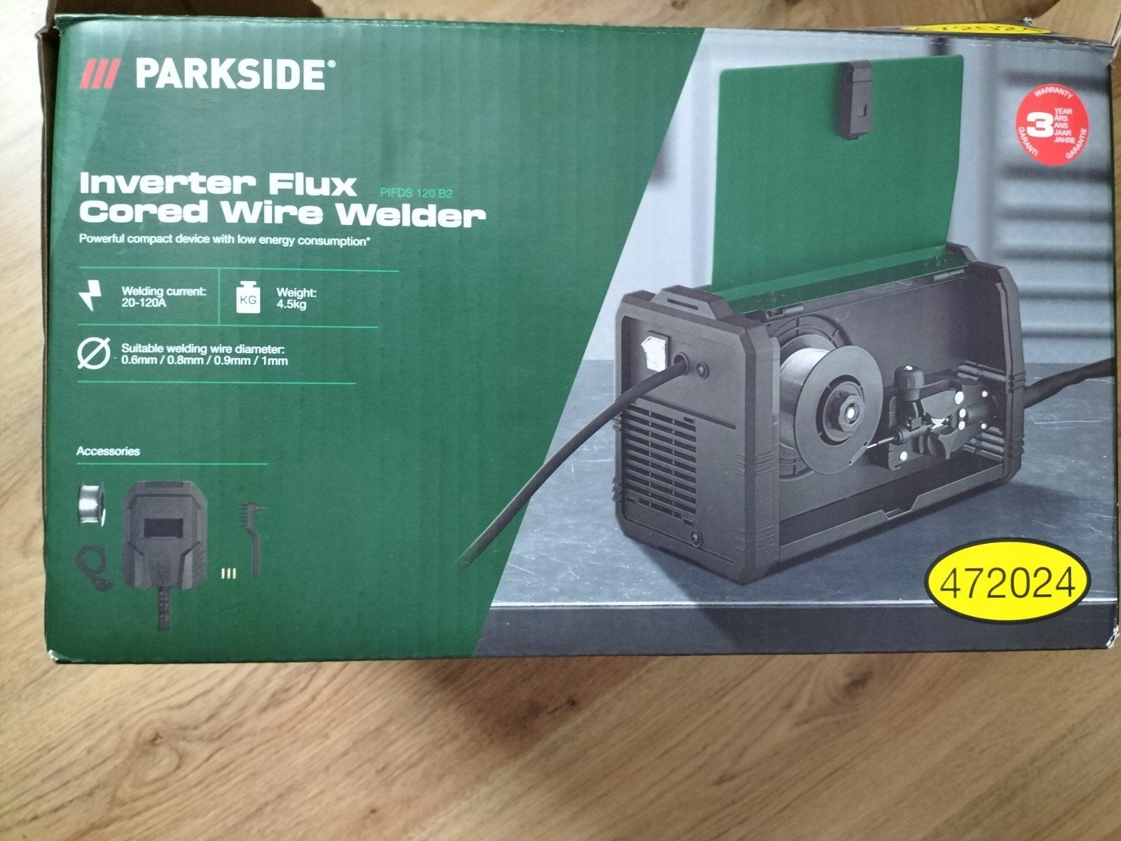 Parkside Inverter Flux Cored Wire Welder - Nieuw in doos, Doe-het-zelf en Verbouw, Ophalen