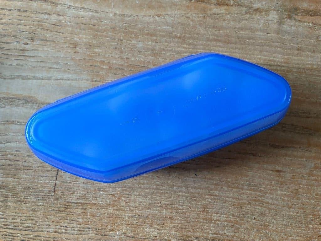 Tupperware Kolumbus eierdoos blauw - voor 6 eieren - zgan, Ophalen of Verzenden, Zo goed als nieuw, Blauw, Bewaardoos