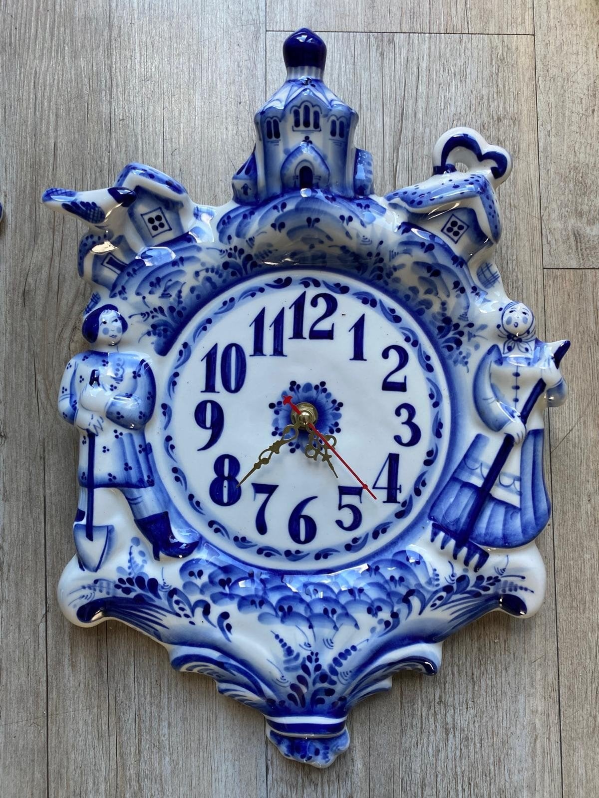 Russisch porseleinen klok. Delfts blauwachtig., Ophalen of Verzenden