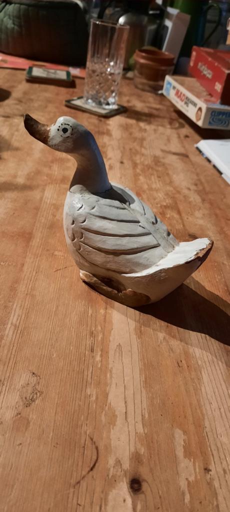 Decoratieve houten eend, Ophalen of Verzenden, Hout