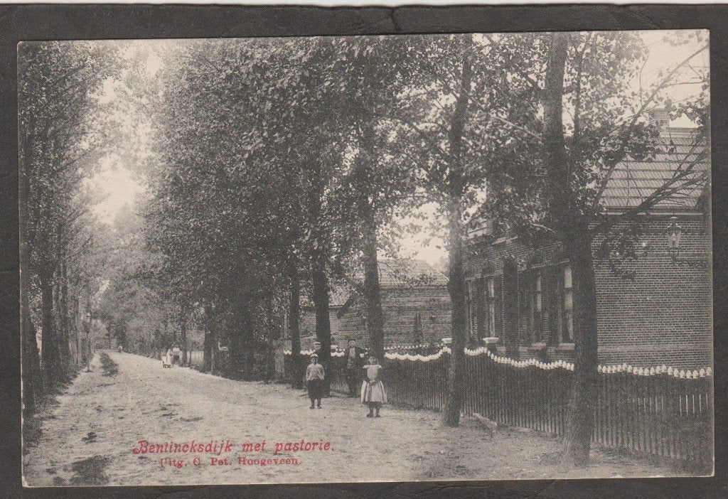 hoogeveen  bentincksdijk  met pasterie, Verzenden, 1920 tot 1940, Ongelopen, Drenthe