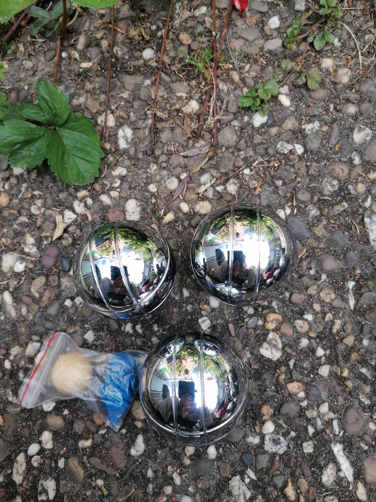 Jeu de boules set: 3 nieuwe, 3 gebruikte ballen met tasjes, Ophalen of Verzenden, Nieuw