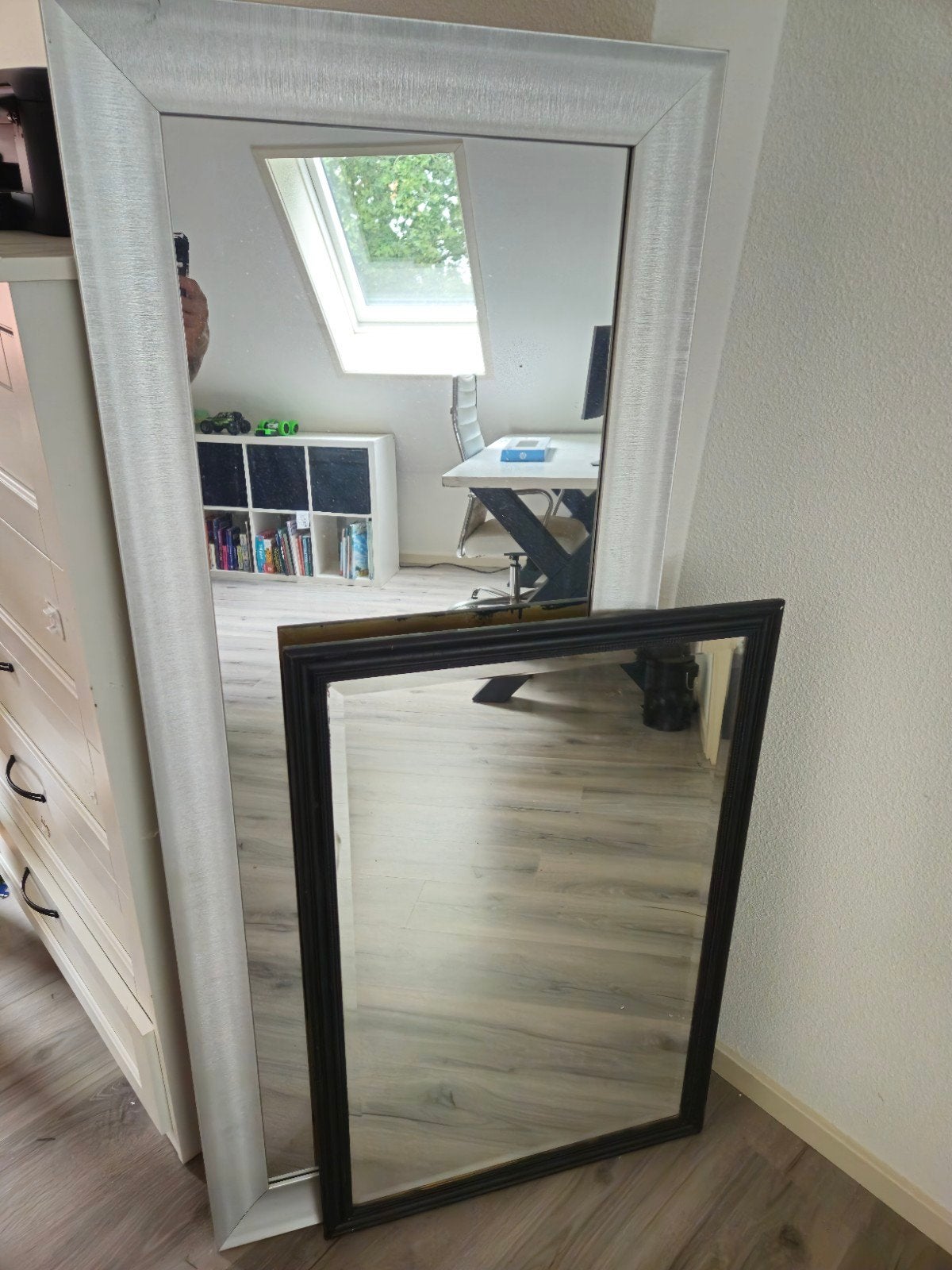 gratis, 2 spiegels., Huis en Inrichting, Ophalen, Rechthoekig, Minder dan 50 cm, Minder dan 100 cm