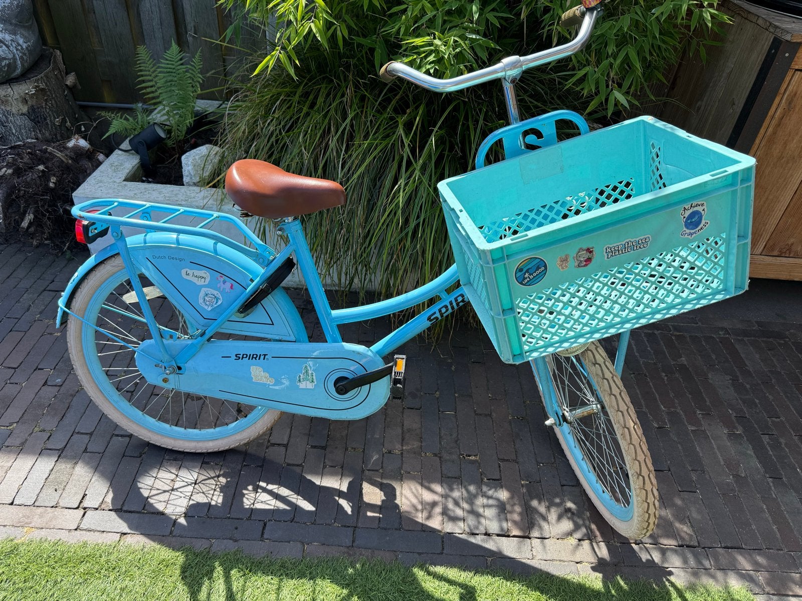 Spirit kinderfiets met mand - gebruikt 22inch, Fietsen en Brommers, Fietsen | Kinderfietsjes, Ophalen, Gebruikt, Terugtraprem