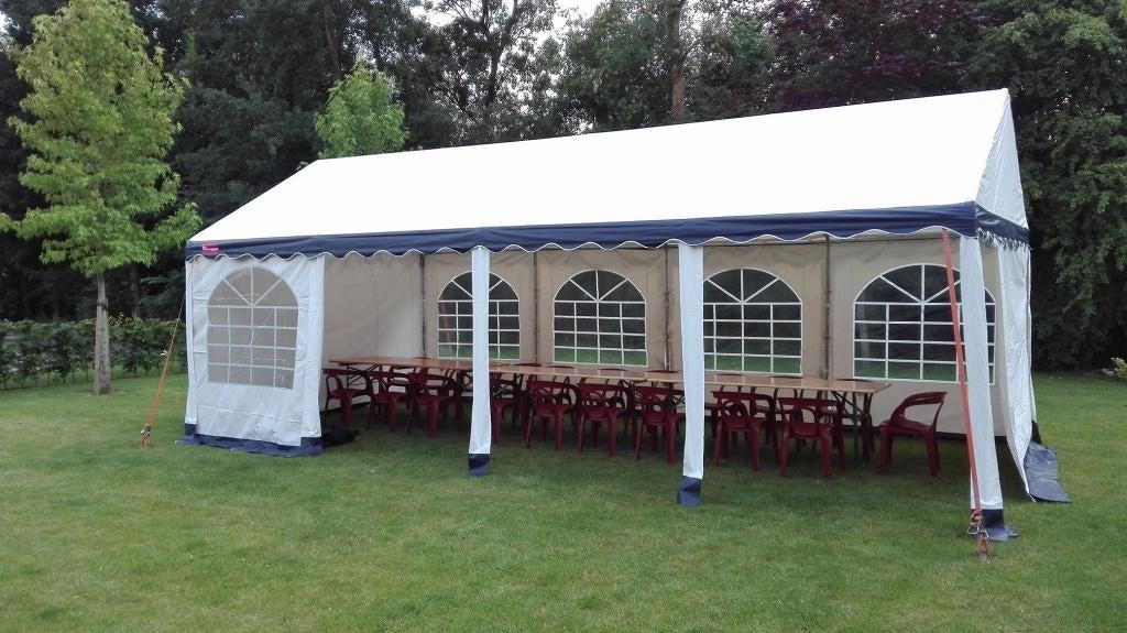 Partytent te huur 4x8 meter (prijs voor max 3 dagen), Ophalen, Gebruikt, Geboorte of Huwelijk