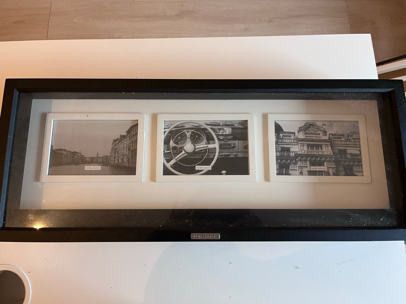 Riviera Maison fotolijst met 3 vakken, Huis en Inrichting, Woonaccessoires | Lijsten, Ophalen, Gebruikt, Fotolijst, Met glas