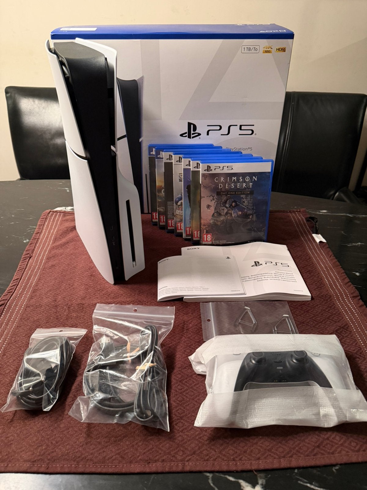 PlayStation 5 Slim Disc 1tb in nieuwstaat met spellen!, Ophalen of Verzenden, Zo goed als nieuw, Playstation 5