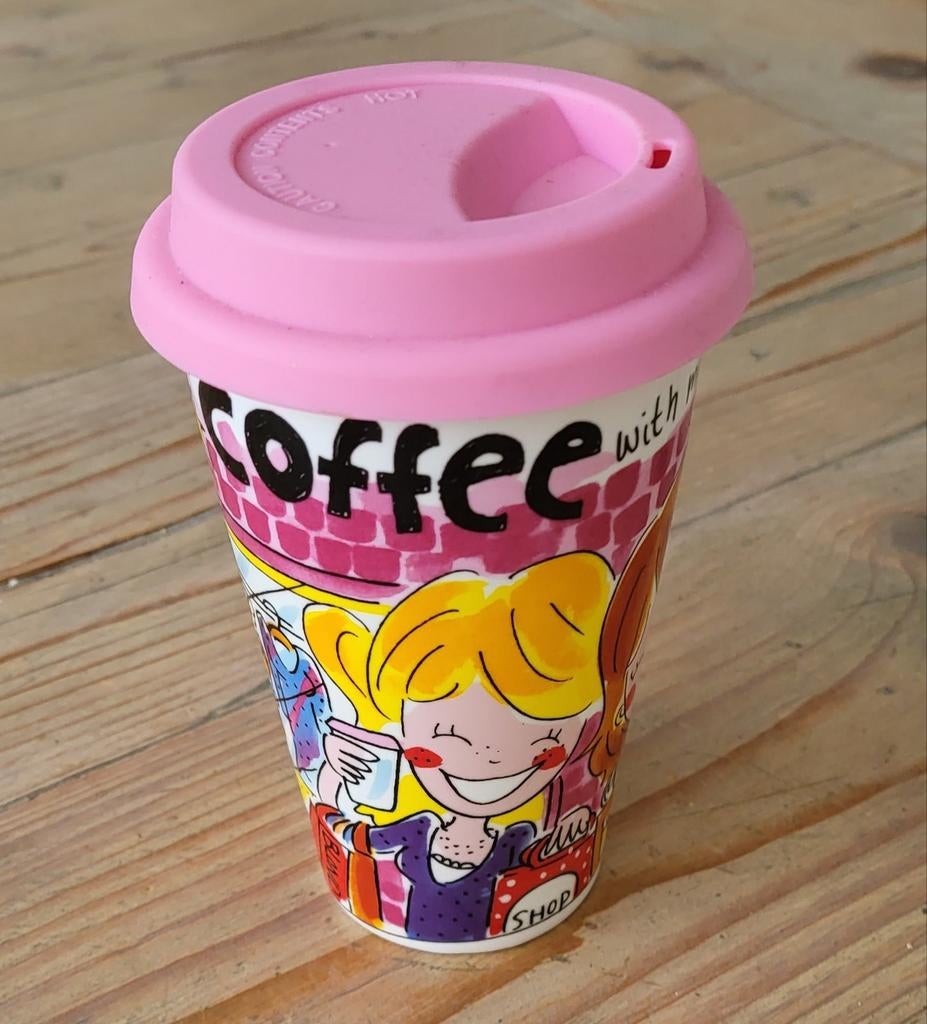 Blond Amsterdam Coffee To Go beker, Huis en Inrichting, Keuken | Servies, Ophalen, Zo goed als nieuw, Aardewerk, Kop(pen) en/of Schotel(s)