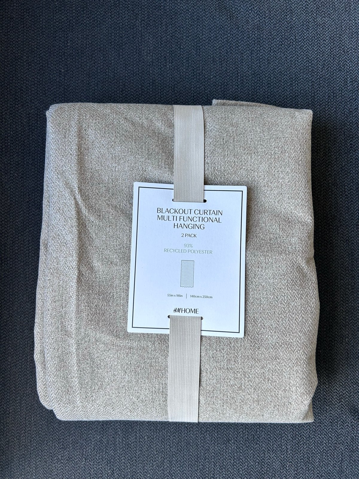 1 Stuck - H&M HOME Verduisterende Gordijnen, Overige merken, Verduisterend, Beige, Nieuw