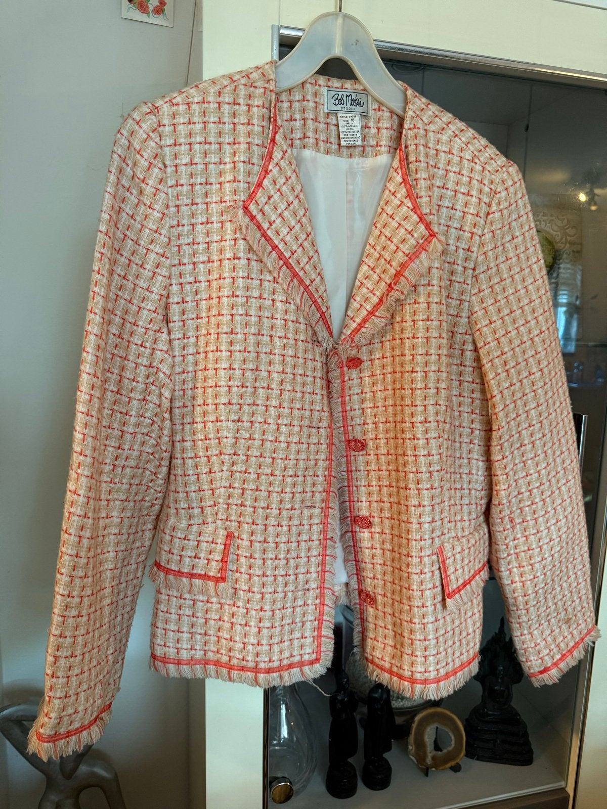 Bob Mackie Studio Tweed Jasje Maat 16 (L), Maat 38/40 (M), Overige kleuren, Ophalen of Verzenden, Zo goed als nieuw