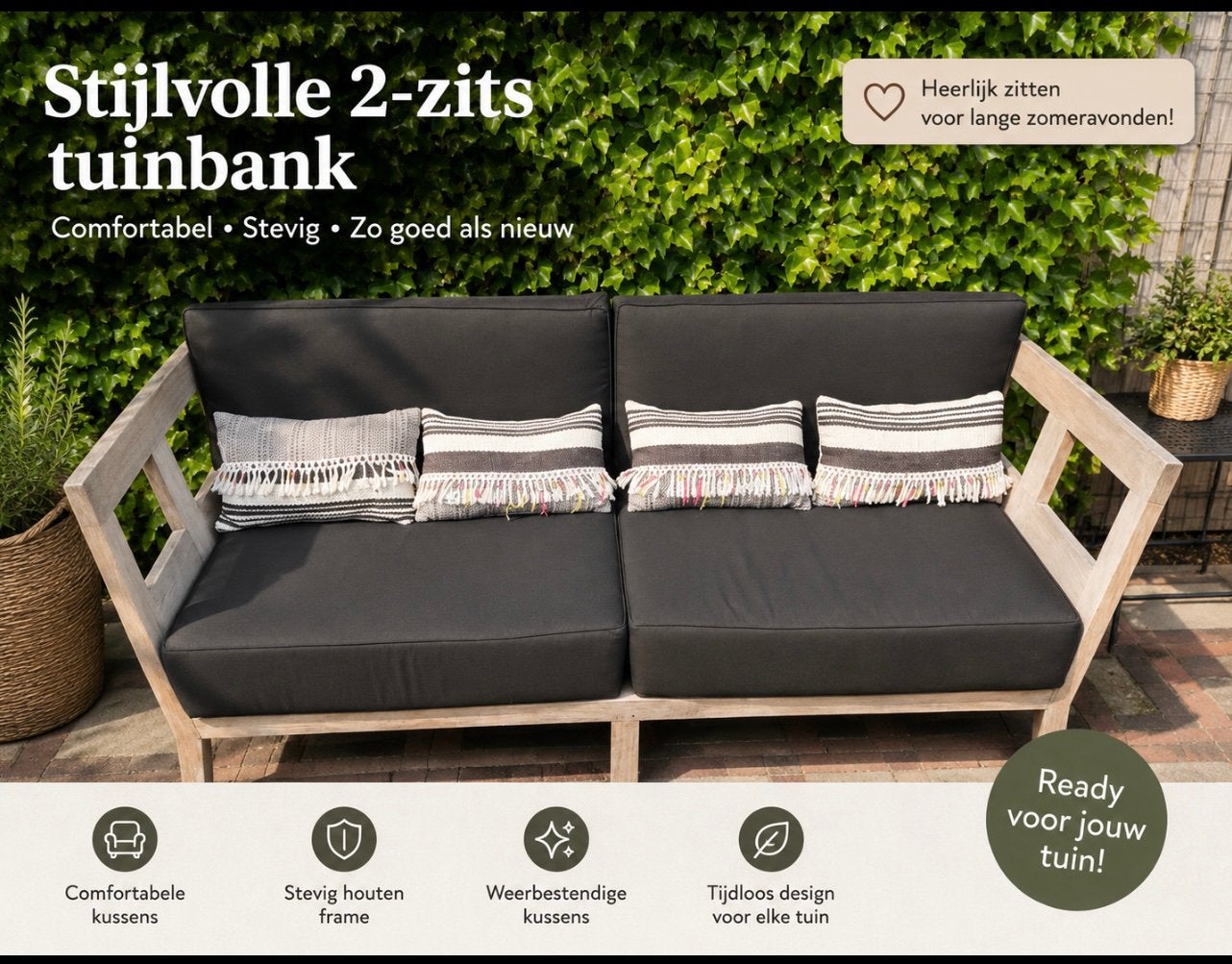 Hamilton Bay Dynamo Teakhouten Lounge Sofa - Z.G.A.N., Ophalen of Verzenden, Zo goed als nieuw, Teakhout