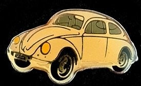 Volkswagen Kever pin- cremekleur epoxy, Verzenden, Nieuw, Transport, Speldje of Pin