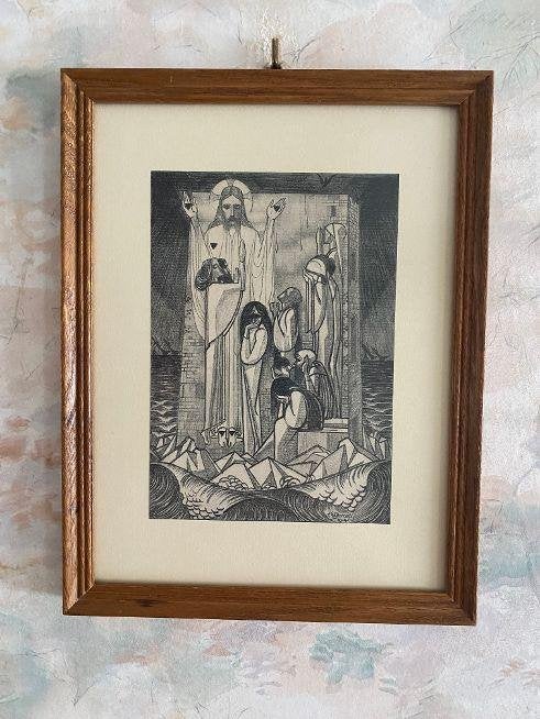 Oude  Prent   Jan  Toorop  .  1914, Antiek en Kunst, Kunst | Litho's en Zeefdrukken, Ophalen of Verzenden