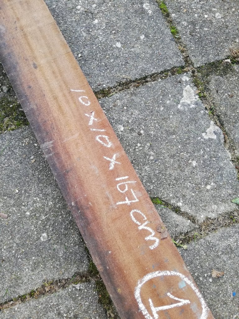 Hard hout balk, Ophalen, Minder dan 25 mm, Zo goed als nieuw, Balk