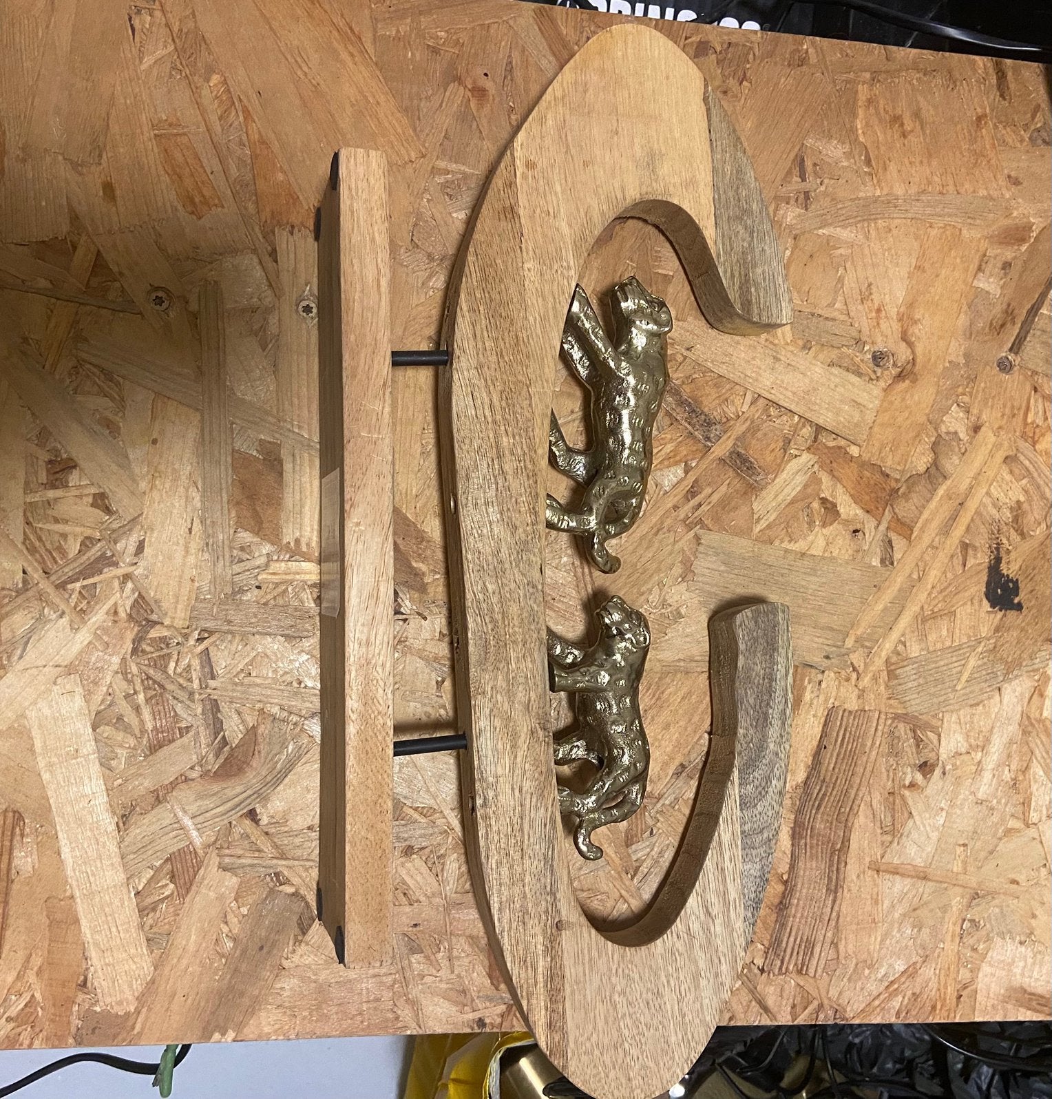 Hout met leeuwen deco, Ophalen of Verzenden