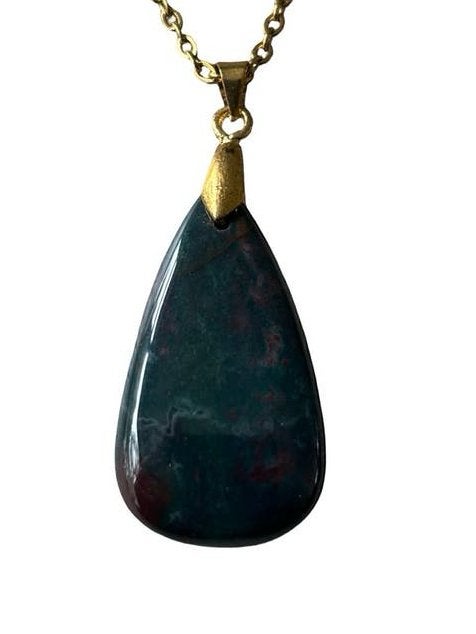 Bloedsteen Edelsteen Ketting - Roestvrijstaal Sieraden, Vanbeeksaar4@gmail.com, Nieuw, Ophalen of Verzenden, Schimmelstraat