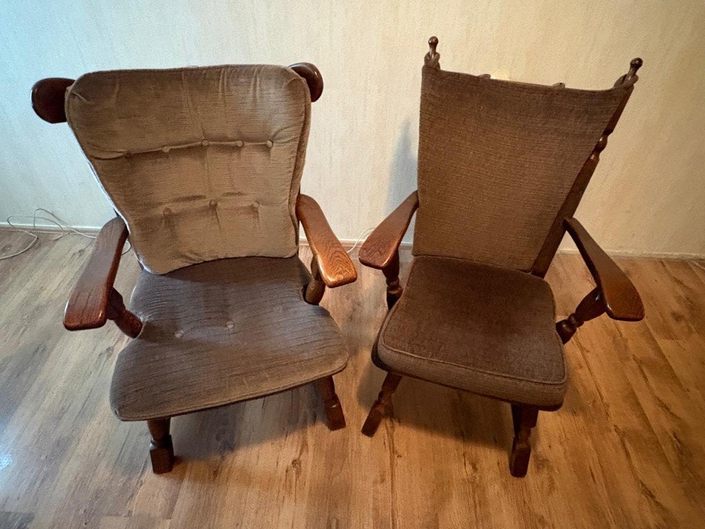 (bijna) GRATIS ophalen 2 heerlijke vintage relax stoelen, Huis en Inrichting, Fauteuils, Ophalen, Gebruikt, 75 tot 100 cm, 50 tot 75 cm