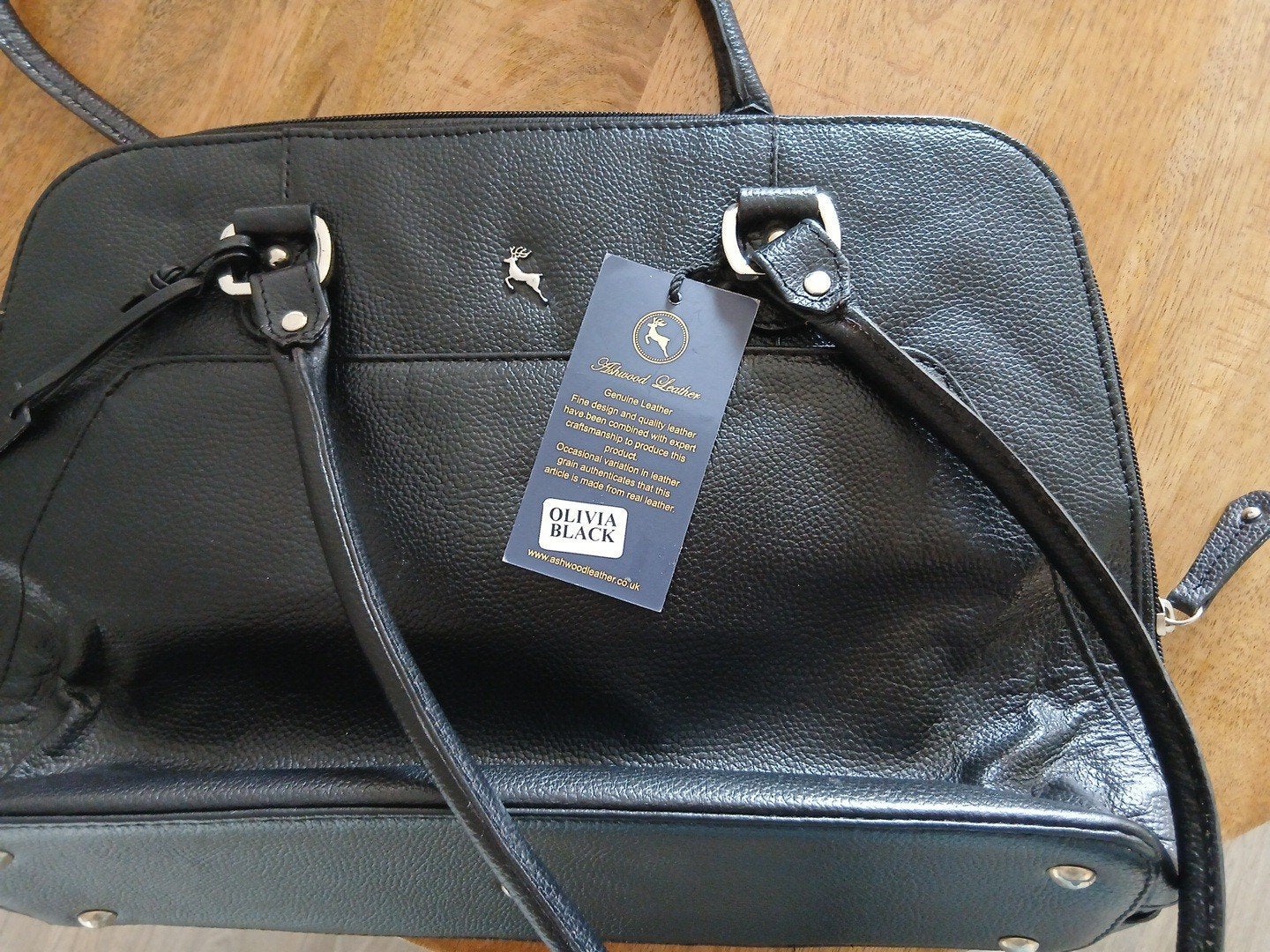 Ashwood Leather Olivia Black Leren Handtas, Ophalen of Verzenden