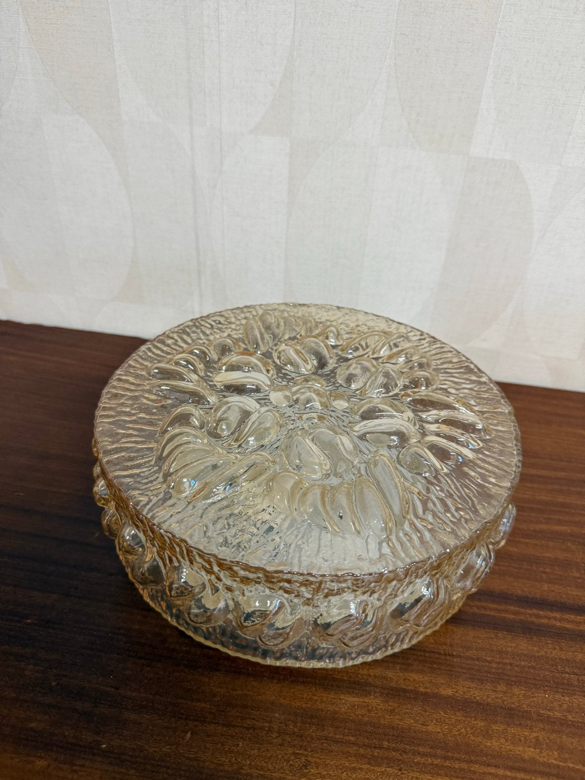 Vintage amber kleur glazen plafondlamp wandlamp, jaren 70, Vintage, Vintage, Jaren 70, Vintage