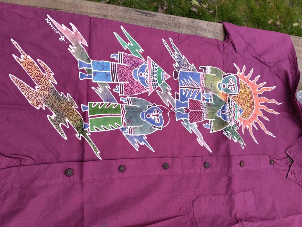 Batik overhemd/blouse Indonesië, Kleding | Heren, Overhemden, Ophalen of Verzenden, Halswijdte 41/42 (L)