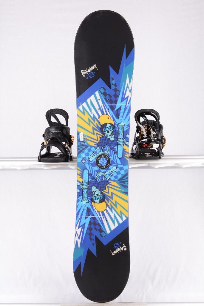 130 kinder snowboard SALOMON EL CAPITAN, BLACK/blue, Sport en Fitness, Snowboarden, Ophalen of Verzenden, Gebruikt, Board