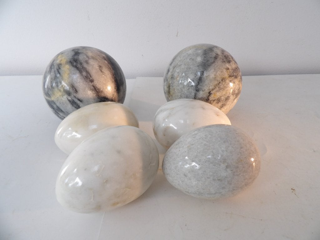 Italiaanse Bollen marmer, 80er jaren, grijs/wit, Ophalen of Verzenden
