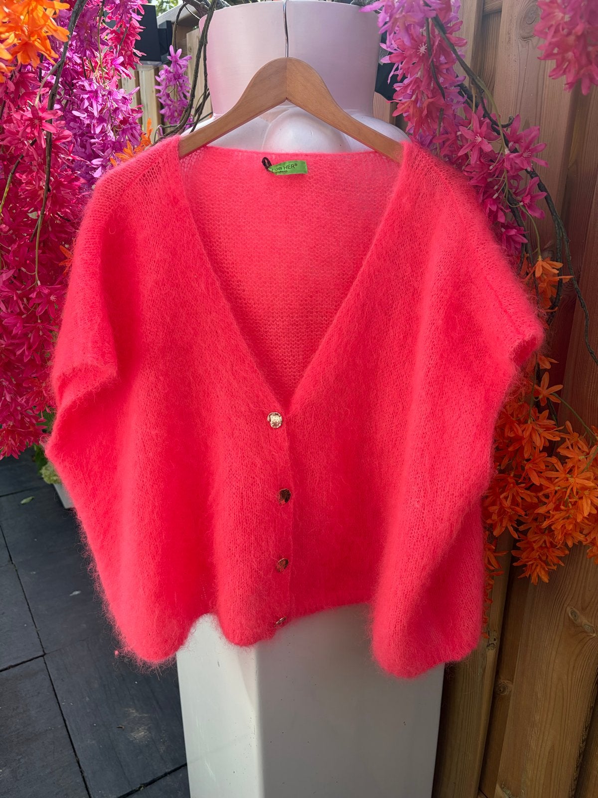 Nieuw roze mohair vestje For Her Paris, maat 1, Ophalen of Verzenden, Nieuw, Maat 34 (XS) of kleiner, Roze