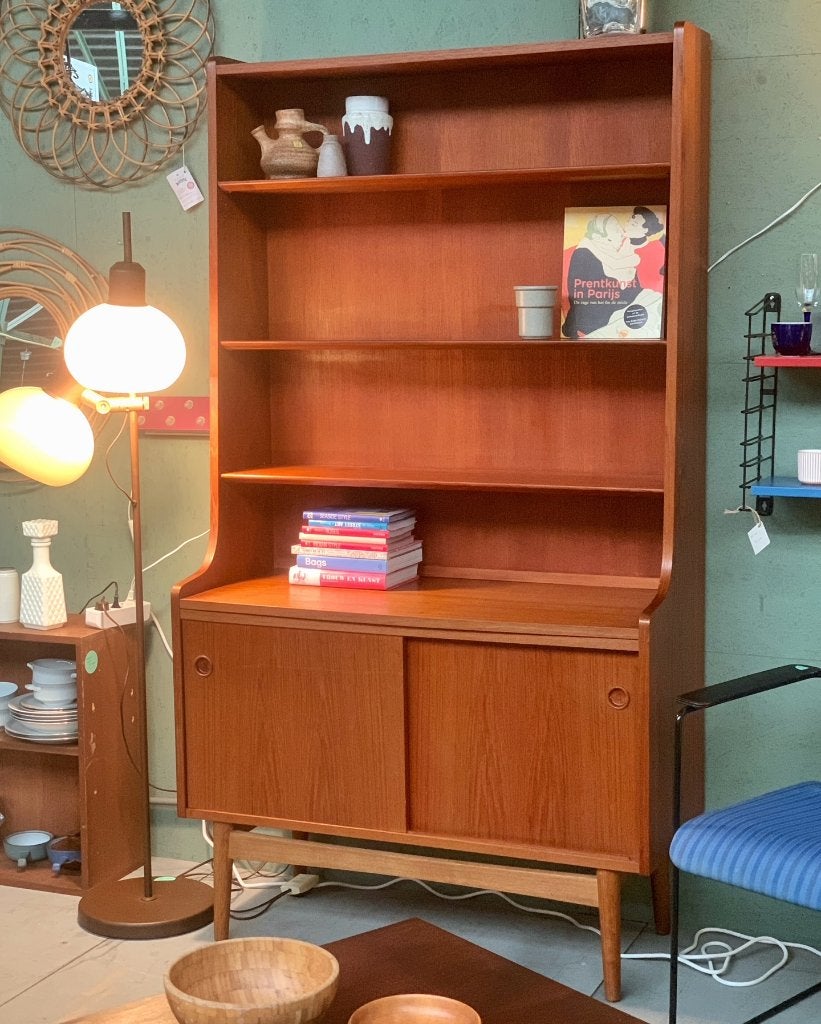 Boekenkast Johannes Sorth Bornholms Deens kast vintage retro, Ophalen, Bornholms Møbelfabrik, 50 tot 100 cm, Onbekend