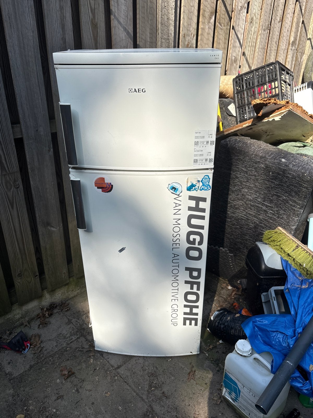 Gratis AEG Koelkast met vriesvak - Gebruikt, Witgoed en Apparatuur, Koelkasten en IJskasten, Ophalen, Gebruikt, 200 liter of meer